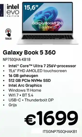 CompuDeals Samsung Galaxy Book 5 360 NP750QHA-KB1B aanbieding