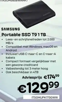 CompuDeals Samsung Portable SSD T91 TB aanbieding