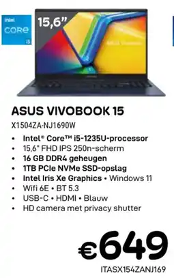 CompuDeals Asus Vivobook 15 X1504ZA-NJ1690W aanbieding