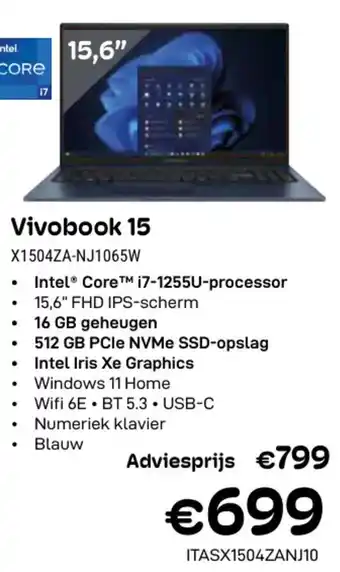 CompuDeals Asus Vivobook 15 X1504ZA-NJ1065W aanbieding