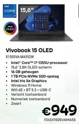 CompuDeals Asus Vivobook 15 OLED X1505VA-MA552W aanbieding