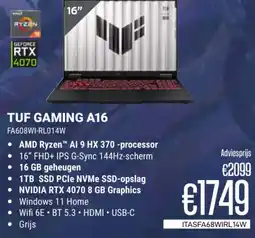 CompuDeals Asus TUF Gaming A16 FA608WI-RL014W aanbieding