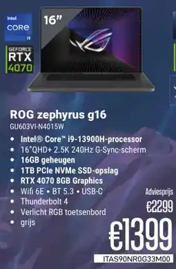 CompuDeals Asus ROG Zephyrus g16 GU603VI-N4015W aanbieding