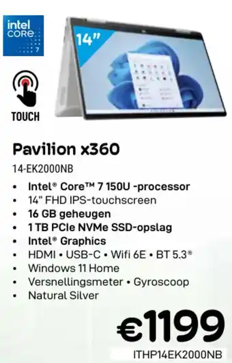 CompuDeals Hp Pavilion x360 14-EK2000NB aanbieding