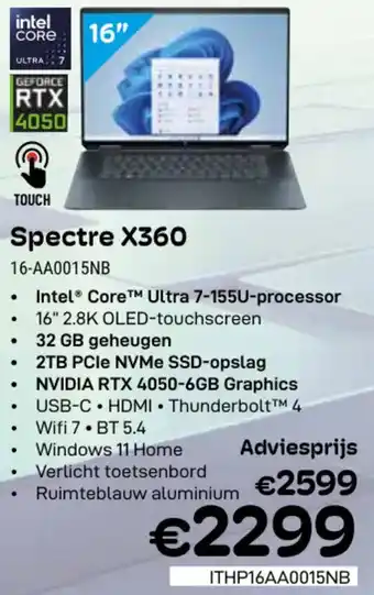 CompuDeals Hp Spectre X360 16-AA0015NB aanbieding