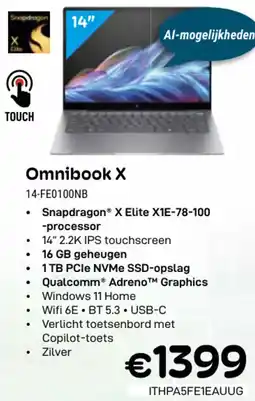 CompuDeals Hp Omnibook X 14-FE0100NB aanbieding