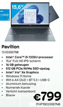 CompuDeals Hp Pavilion 15-EG3007NB aanbieding