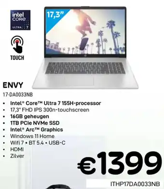 CompuDeals Hp Envy 17-DA0033NB aanbieding