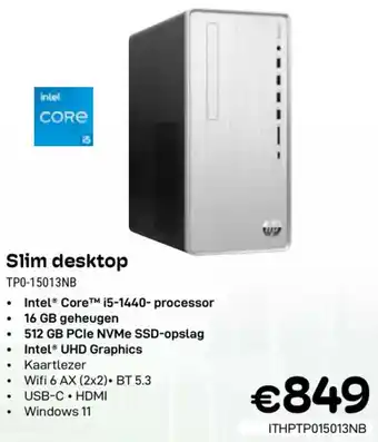 CompuDeals Hp Slim Desktop TPO-15013NB aanbieding