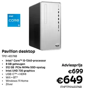 CompuDeals Hp Pavilion Desktop TP01-4037NB aanbieding