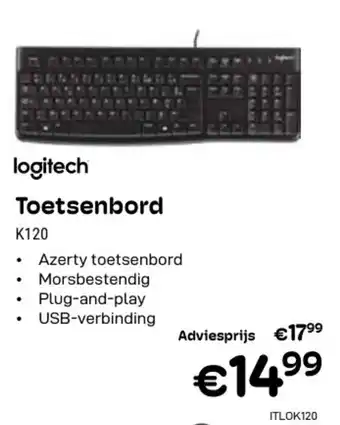 CompuDeals Logitech toetsenbord K120 aanbieding