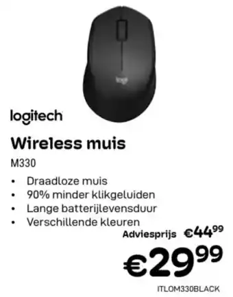 CompuDeals Logitech wireless muis M330 aanbieding