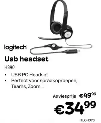 CompuDeals Logitech USB Headset aanbieding