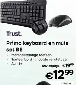 CompuDeals Trust Primo keyboard en muis set BE aanbieding