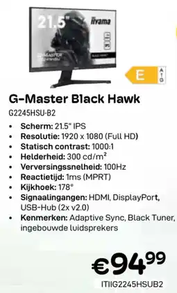 CompuDeals G Master Black Hawk G2245HSU B2 aanbieding