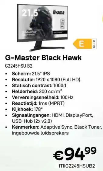 CompuDeals G Master Black Hawk G2245HSU B2 aanbieding