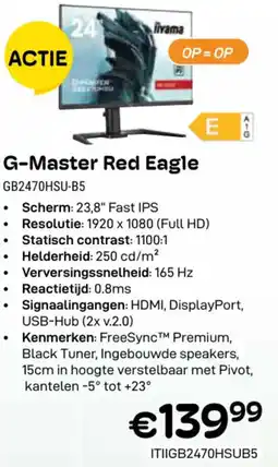 CompuDeals G Master Red Eagle GB2470HSU B5 aanbieding