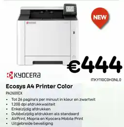 CompuDeals Kyocera Ecosys A4 Printer Color PA2600CX aanbieding