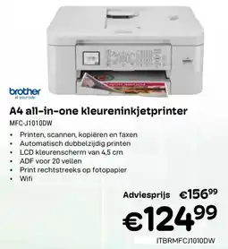 CompuDeals A4 all in one kleureninkjetprinter MFC J1010DW aanbieding