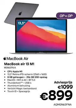 CompuDeals MacBook air 13 M1 MGN63FN/A aanbieding