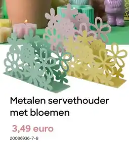 AVA Metalen servethouder met bloemen aanbieding