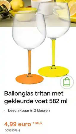 AVA Ballonglas tritan met gekleurde voet aanbieding