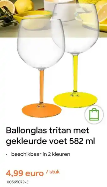 AVA Ballonglas tritan met gekleurde voet aanbieding