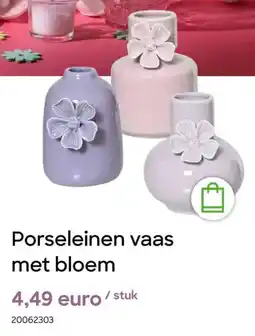 AVA Porseleinen vaas met bloem aanbieding