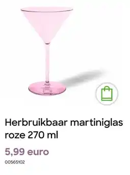 AVA Herbruikbaar martiniglas roze aanbieding