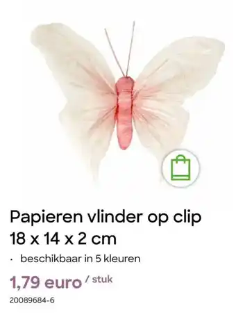 AVA Papieren vlinder op clip aanbieding