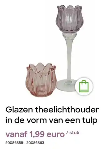 AVA Glazen theelichthouder in de vorm van een tulp aanbieding