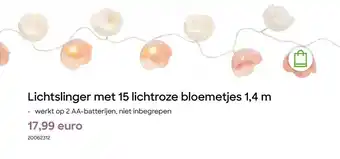 AVA Lichtslinger met 15 lichtroze bloemetjes aanbieding