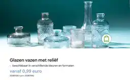 AVA Glazen vazen met reliëf aanbieding