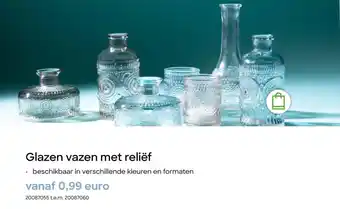 AVA Glazen vazen met reliëf aanbieding