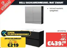 Bouwcenter Frans Vlaeminck Belli badkamermeubel mat zwart aanbieding