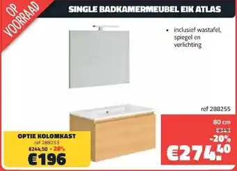 Bouwcenter Frans Vlaeminck Single badkamermeubel eik atlas aanbieding