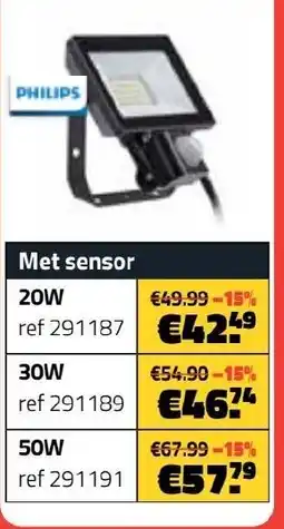 Bouwcenter Frans Vlaeminck Floodlight led verstralers philips met sensor aanbieding