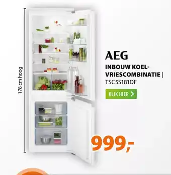 Expert AEG Inbouw koel vriescombinatie aanbieding