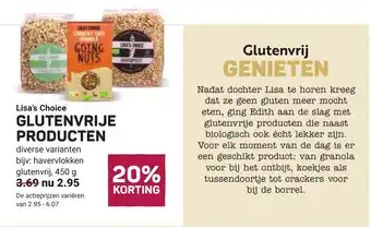 Ekoplaza Lisa's choice glutenvrije producten aanbieding