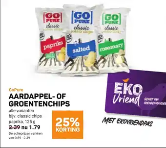 Ekoplaza GoPure aardappel of groentenchips aanbieding