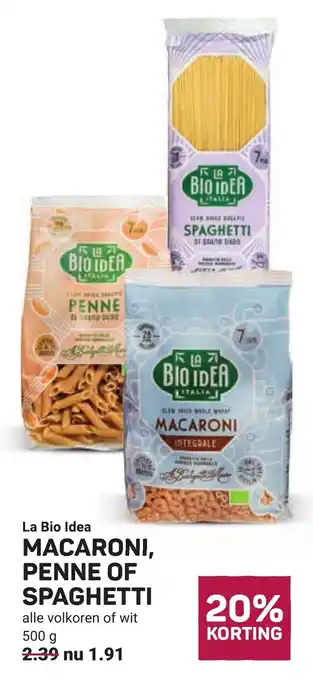 Ekoplaza La Bio Idea Macaroni, penne of spaghetti aanbieding