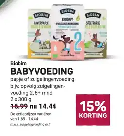 Ekoplaza Biobim babyvoeding aanbieding