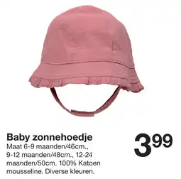 Zeeman Baby zonnehoedje aanbieding