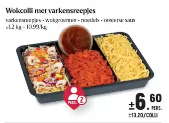 Buurtslagers Wokcolli met varkensreepjes aanbieding