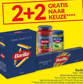 Intermarché Barilla pasta of saus pesto aanbieding