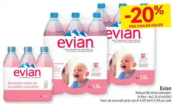 Intermarché Evian natuurlijk mineraalwater aanbieding