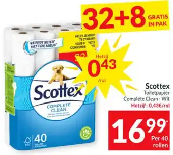 Intermarché Scottex toiletpapier complete clean-wit aanbieding