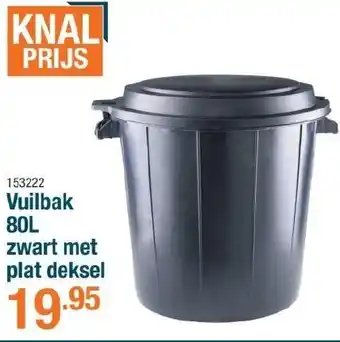 Cevo Vuilbak zwart met plat deksel aanbieding