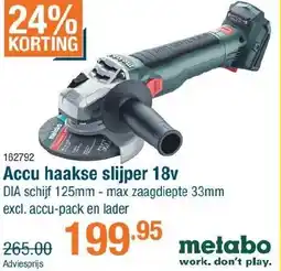 Cevo Metabo Accu haakse slijper 18v aanbieding