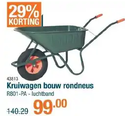 Cevo Kruiwagen bouw rondneus R801-PA luchtband aanbieding